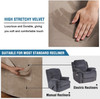 Real Velvet  Spandex  Recliner Chair Slipcover with Elastic Bottom Side Pocket(Taupe)