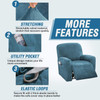 Real Velvet  Spandex  Recliner Chair Slipcover with Elastic Bottom Side Pocket(Peacock Blue)