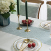 High Quality Rectangle Cotton and Linen Tablecloth with Tassels (White)