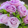 18 Heads Mixed Rose Flower Arrangement With Wood Planter(Pink)