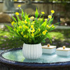 Mixed Artificial Mini Sunflower Arrangement in White Ceramic Pot( Yellow)