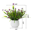 Mixed Artificial Mini Sunflower Arrangement in White Ceramic Pot( Purple)