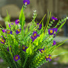 Mixed Artificial Mini Sunflower Arrangement in White Ceramic Pot( Purple)