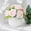 Mixed Artificial Rose Flower Arrangement in White Ceramic Pot( Light Pink)