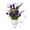 Mixed Artificial Tulip Flower in White Ceramic Pot(Purple)