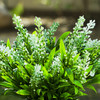  Artificial Lavender Flower in White Ceramic Pot(White)
