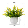 Artificial Lavender Flower in White Ceramic Pot(Yellow)