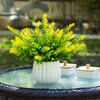Artificial Lavender Flower in White Ceramic Pot(Yellow)