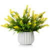 Artificial Lavender Flower in White Ceramic Pot(Yellow)