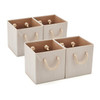 Bamboo Style Storage Fabric Box Set (Set of 4)