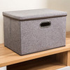 Large Collapsible Storage Bins with Cover（Brown）