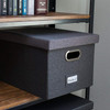 Large Collapsible Storage Bins with Cover（Dark Grey）