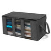 Dark Grey Non Woven Fabric Foldable Storage Underbed Clothes Cover Bag 