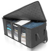 Dark Grey Non Woven Fabric Foldable Storage Underbed Clothes Cover Bag 