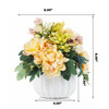 Daisy and Mixed Flower Arrangements in White Ceramic Pot(Yellow Green)