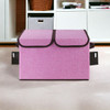 Collapsible Storage Bins with Cover(Pink)