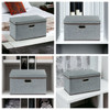 Large Collapsible Storage Bins with Lids Linen Fabric Foldable Storage Boxes Organizer Containers Organization Baskets for Bedroom Closet  2-Pack