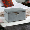 Large Collapsible Storage Bins with Lids Linen Fabric Foldable Storage Boxes Organizer Containers Organization Baskets for Bedroom Closet  2-Pack