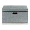 Large Collapsible Storage Bins with Lids Linen Fabric Foldable Storage Boxes Organizer Containers Organization Baskets for Bedroom Closet  2-Pack