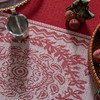 High Quality Washable Cotton Linen Wrinkle Free Tablecloth with Tassel (Red)