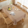High Quality Washable Cotton Wrinkle Free Tablecloth with Tassel (Brown)