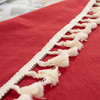High Quality Washable Cotton Wrinkle Free Tablecloth with Tassel (Red)