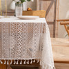 High Quality Washable Wrinkle Free Lace Tablecloth with Tassel 