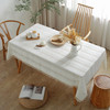 Washable Cotton Linen Wrinkle Free Tablecloth with Tassel (White)