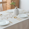 High Quality Washable Wrinkle Free Tablecloth with Tassel (Beige)