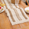 Farmhouse Rustic Table Runner for Summer Home Decor with Tassels 