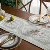 Modern Floral Print Table Runner with Tassel(Geige)