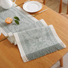 Polyester Farmhouse Table Runner with Tassels
