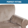 Ultra Soft Thick Stretch Velvet Fabric Loveseat Slipcover for 2 Cushion Couch Covers (Taupe)