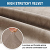 Ultra Soft Thick Stretch Velvet Fabric Loveseat Slipcover for 2 Cushion Couch Covers (Taupe)