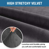 Ultra Soft Thick Stretch Velvet Fabric Loveseat Slipcover for 2 Cushion Couch Covers (Grey)