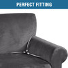 Ultra Soft Thick Stretch Velvet Fabric Loveseat Slipcover for 2 Cushion Couch Covers (Grey)