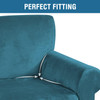 Ultra Soft Thick Stretch Velvet Fabric Loveseat Slipcover for 2 Cushion Couch Covers (Peacock Blue)