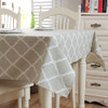 54"x 80" Diamond Pattern Natural Simple 100% Cotton and Linen Rectangle Tablecloth