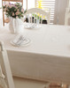 54"x 80" White Thicken Natural Simple 100% Cotton and Linen  Rectangle Tablecloth 