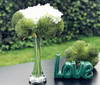 Green Flower Mixed Hydrangea with Glass Vase for Home Wedding Decoration