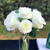 Cream Artificial Rose Flowers Bouquet  7 pieces with Vase
