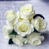 Cream Artificial Rose Flowers Bouquet  7 pieces with Vase