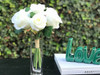 Cream Artificial Rose Flowers Bouquet  7 pieces with Vase