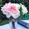 Pink  and White Mixed Artificial Flowers Bouquet with Vase