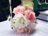 Pink  and White Mixed Artificial Flowers Bouquet with Vase
