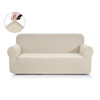 Jacquard  Polyester Spandex Fabric Box  Cushion Sofa Slipcovers-Ivory White