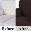 Jacquard  Polyester Spandex Fabric Box  Cushion Sofa Slipcovers-Chocolate