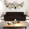 Jacquard  Polyester Spandex Fabric Box  Cushion Sofa Slipcovers-Chocolate