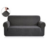  Jacquard  Polyester Spandex Fabric Box  Cushion Sofa Slipcovers-Grey