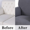  Jacquard  Polyester Spandex Fabric Box  Cushion Sofa Slipcovers-Grey